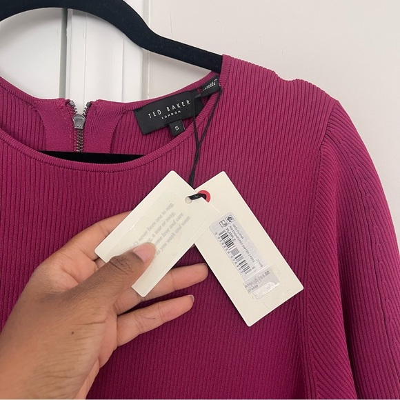 NWT Ted Baker Oliviha Rib Engineered Skater Dress - Picture 6 of 7